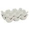 2 Pack Ceramic Half Dozen Egg Tray Holder for Countertop, Refrigerator, Porcelain Egg Carton Holds 6 Chicken Eggs, Hard Boiled Eggs for Easter Egg Painting (White)